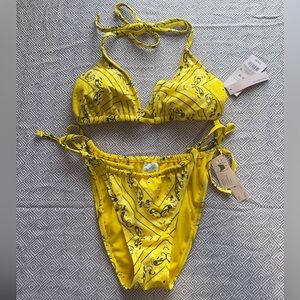 Wild Fable Yellow Patterned Bikini